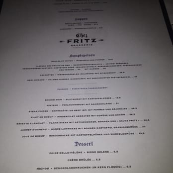 Chez Fritz - Menu - Brasseries Near Me - Munich, BY