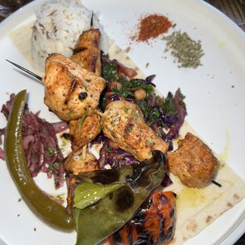 Dunya Bistro - Chicken Brochettes - Mediterranean Near Me - San Francisco, California Dunya Bistro - Chicken Brochettes - Mediterranean Near Me - San Francisco, California