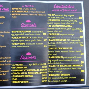 Lord Empanada - The inside menu - Argentine Near Me - Monrovia, California