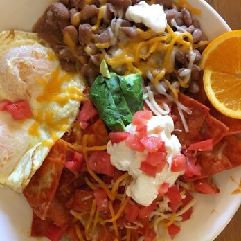SB Sunshine Cafe - Chilaquiles with pinto beans and eggs - Breakfast & Brunch Near Me - Goleta, California SB Sunshine Cafe - Chilaquiles with pinto beans and eggs - Breakfast & Brunch Near Me - Goleta, California