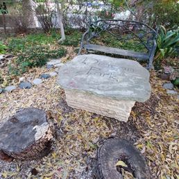 Park stone and bench