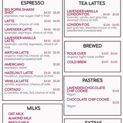 Lil Foo Coffee - Menu
