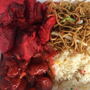 Po Sing Kitchen - Kau Yuk with Sweet and Sour Pork, half chow mien and fried rice - Chinese Near Me - Mililani, Hawaii Po Sing Kitchen - Kau Yuk with Sweet and Sour Pork, half chow mien and fried rice - Chinese Near Me - Mililani, Hawaii
