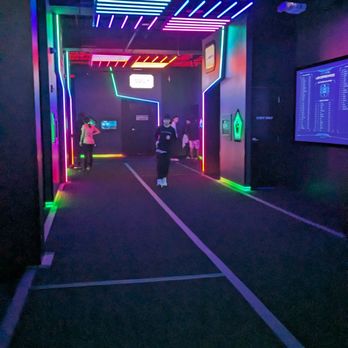Activate Games - Hallways outside the game rooms, so colorful! - Arcades Near Me - Oak Brook, Illinois