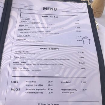 L’orangerie - Le Menu 6/2024 - French Near Me - Coronado, California