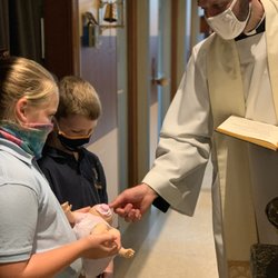 Holy Family School - Mock Baptism with 2nd Grade