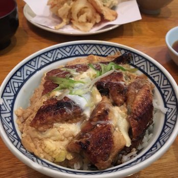 Kashin - UnatamaDon for lunch. Served with miso soup and salad with ginger dressing - Japanese Near Me - Cary, North Carolina Kashin - UnatamaDon for lunch. Served with miso soup and salad with ginger dressing - Japanese Near Me - Cary, North Carolina