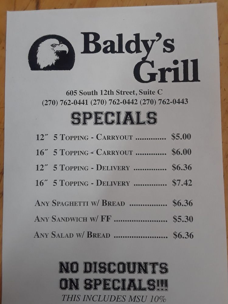 Food from Baldy's Grill