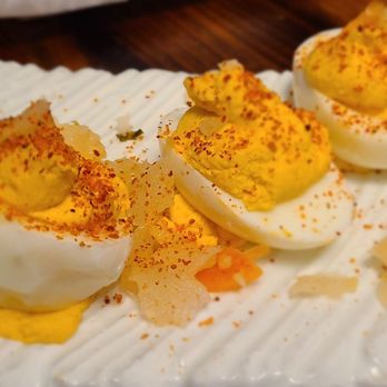 Beatstro - Deviled eggs with ...pickled cauliflower garnish? It was slammin'. - American Near Me - Bronx, New York