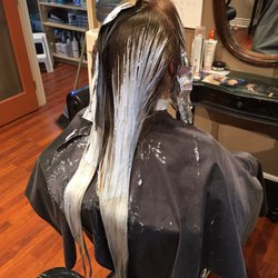 Hairport-Barber & Style Salon - Hair painting in process