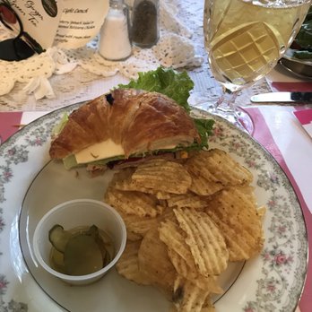 Uniquely Yours Tea Room - a croissant sandwich and chips - Salad Near Me - Corsicana, Texas Uniquely Yours Tea Room - a croissant sandwich and chips - Salad Near Me - Corsicana, Texas