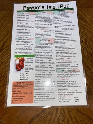 Menu photo 1 Poway's Irish Pub Poway, CA Menu photo 1 Poway's Irish Pub Poway, CA