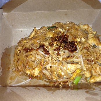 Sweet Basil Express - This is what I found in my to-go Pad Thai! 1/4 the Portion I would normally receive! WHAT IS GOING ON!!! - Thai Near Me - Eugene, Oregon