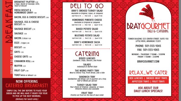 Menu photo 1 Bray Gourmet Little Rock, AR Menu photo 1 Bray Gourmet Little Rock, AR