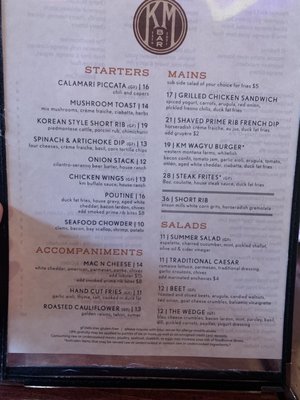 Menu photo 1 KM Bar Kalispell, MT Menu photo 1 KM Bar Kalispell, MT
