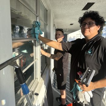 Magic Touch - Louis and Nicholas cleaning my outside window - Home Cleaning Near Me - Greenacres, Florida