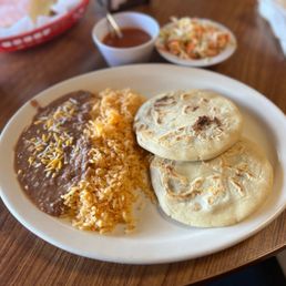Pupusas Combo: Chicharon and Beans.