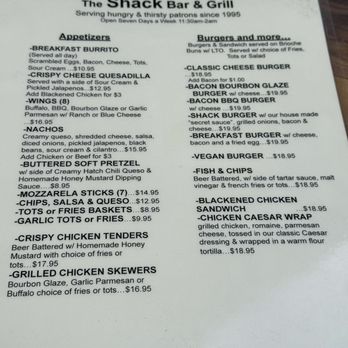 Shack Bar & Grill - Menu - American Near Me - La Jolla, California Shack Bar & Grill - Menu - American Near Me - La Jolla, California
