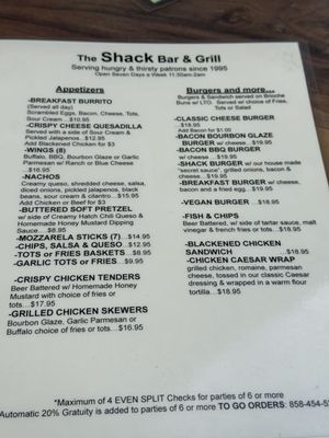 Menu photo 3 Shack Bar & Grill La Jolla, CA Menu photo 3 Shack Bar & Grill La Jolla, CA