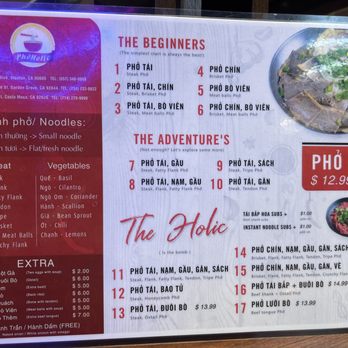 PhoHolic - Menu is simple and easy to follow. - Noodles Near Me - Costa Mesa, California PhoHolic - Menu is simple and easy to follow. - Noodles Near Me - Costa Mesa, California