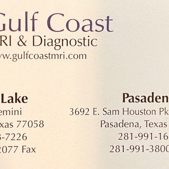 Gulf Coast MRI & Diagnostic - Business card - Diagnostic Imaging Near Me - Houston, Texas Gulf Coast MRI & Diagnostic - Business card - Diagnostic Imaging Near Me - Houston, Texas