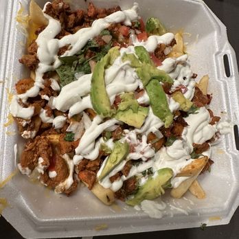 Puras Papas - adobada loaded fries - Mexican Near Me - San Marcos, California Puras Papas - adobada loaded fries - Mexican Near Me - San Marcos, California