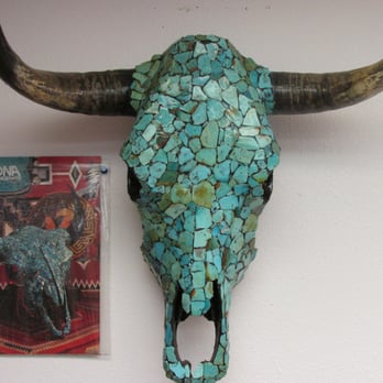 Tucson Indian Jewelry - Turquoise encrusted cow skull at Tucson Indian Jewelry - Jewelry Near Me - Tucson, Arizona Tucson Indian Jewelry - Turquoise encrusted cow skull at Tucson Indian Jewelry - Jewelry Near Me - Tucson, Arizona