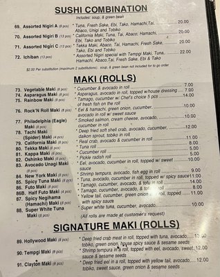 Menu photo 2 Tachi Sushi Bar Concord, CA Menu photo 2 Tachi Sushi Bar Concord, CA