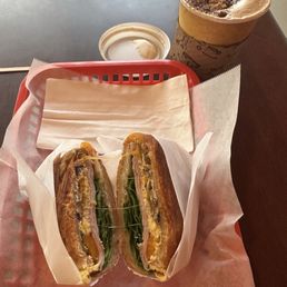 Deluxe Croissandwich - Ham, Cheddar cheese, fried egg, sauté mushrooms and fresh spinach $8.79 w Medium Cappucino $4.65 Deluxe Croissandwich - Ham, Cheddar cheese, fried egg, sauté mushrooms and fresh spinach $8.79 w Medium Cappucino $4.65