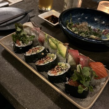Kuma Sushi + Sake - Spicy Tuna Roll and rainbow roll - Sushi Bars Near Me - San Francisco, California