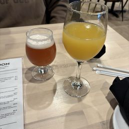 orange juice mimosa. raspberry lemon IPA orange juice mimosa. raspberry lemon IPA