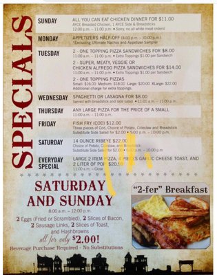 Menu photo 3 Willow River Saloon/Carbone's Pizzeria Hudson, WI Menu photo 3 Willow River Saloon/Carbone's Pizzeria Hudson, WI