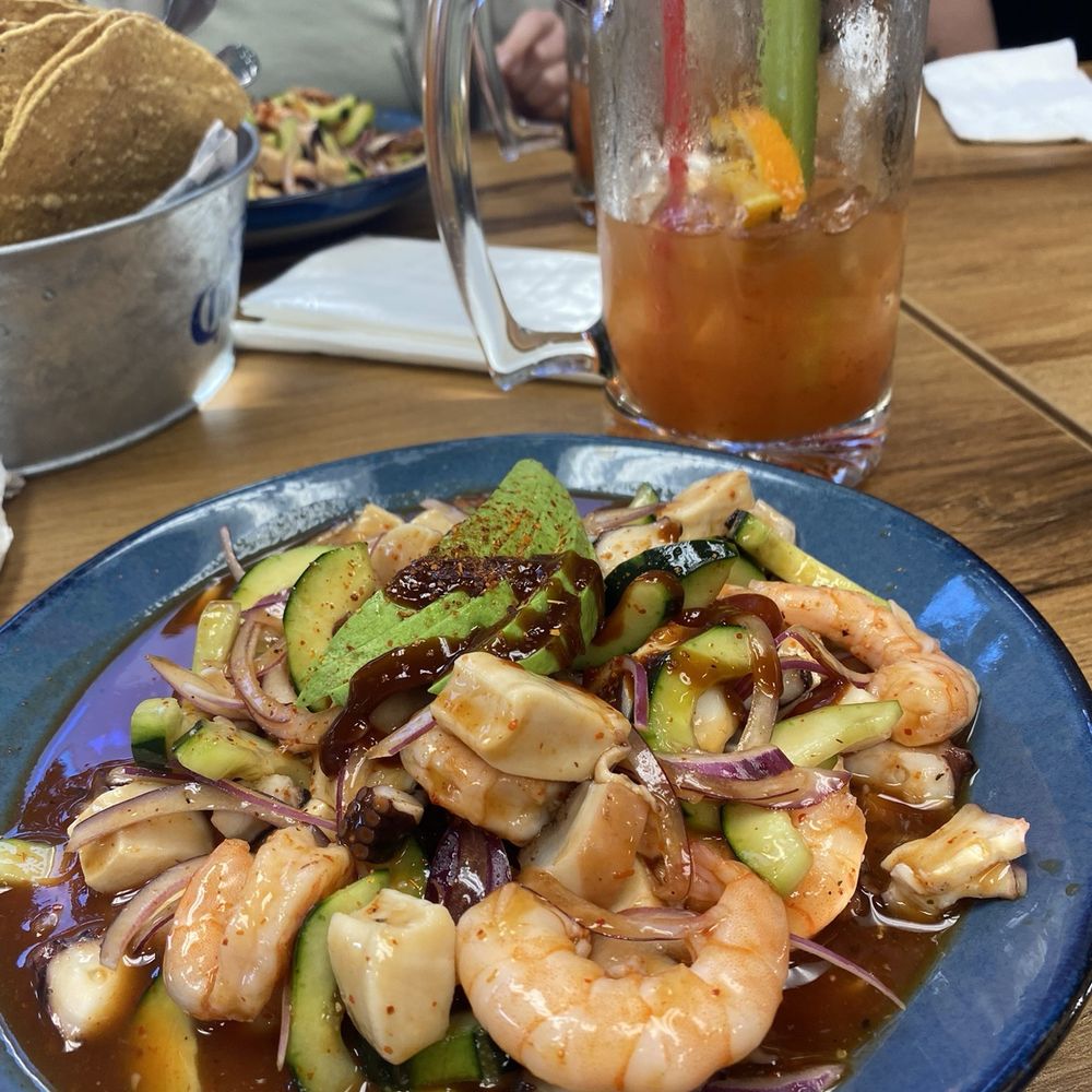 Los Mariscos - Ceviche with shrimp, octopus and imitation abalone. So good!!! - Mexican Near Me - Fresno, California Los Mariscos - Ceviche with shrimp, octopus and imitation abalone. So good!!! - Mexican Near Me - Fresno, California