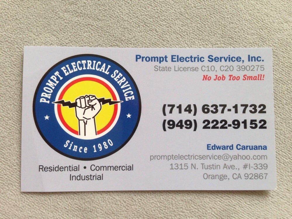 Slide of Prompt Electric Service