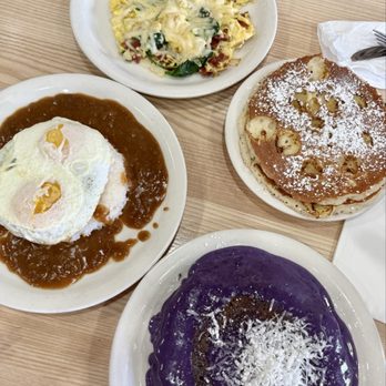 Aloha Stacks - Loco Moco, Florentine Scrambler - Pancakes Near Me - El Monte, California