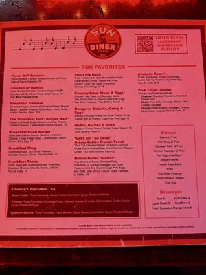 Menu photo 1 Sun Diner Nashville, TN