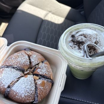 Bloom Bagels - Ube Almond Bloom Matcha Latte - Bagels Near Me - Campbell, California Bloom Bagels - Ube Almond Bloom Matcha Latte - Bagels Near Me - Campbell, California