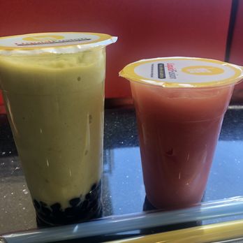 Liquid Fusion - Avocado smoothie with boba and watermelon smoothie with no boba - Bubble Tea Near Me - Lincolnshire, Illinois