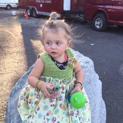 South Perry Farmer's Market - Maycee's new dress from the Farmers Market. Going to go check out the food trucks next to see what's for dinner.