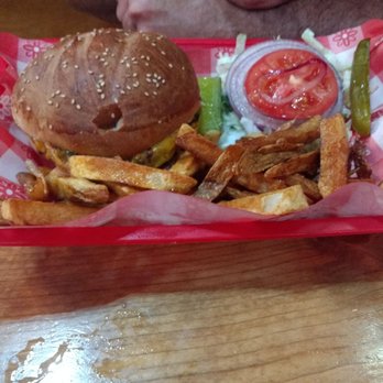 Fort Zion - Buffalo burger or beef burger?? They both looked the same - American Near Me - Virgin, Utah Fort Zion - Buffalo burger or beef burger?? They both looked the same - American Near Me - Virgin, Utah