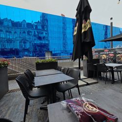 Brussels Grill - View from outside seating facing the trainstation