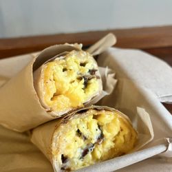 Bacon egg and cheddar wrap is great!!