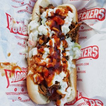 Segra Stadium - The Porker Dog -- All-Beef Hot Dog, Cole Slaw, Pulled Pork - Stadiums & Arenas Near Me - Fayetteville, North Carolina Segra Stadium - The Porker Dog -- All-Beef Hot Dog, Cole Slaw, Pulled Pork - Stadiums & Arenas Near Me - Fayetteville, North Carolina