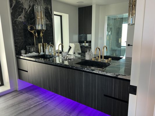 Handleless  cabinets - This is a European handless cabinets, built custom with all European materials & hardware.
