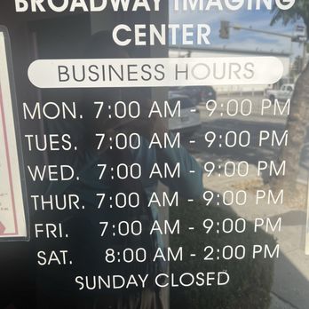 Broadway Imaging Center - Hours of Operation - Diagnostic Imaging Near Me - Glendale, California