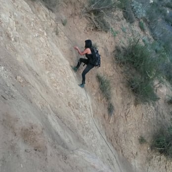 Three Sisters Falls - The steepest part of the trek back requires some rope assistance. - Hiking Near Me - Julian, California Three Sisters Falls - The steepest part of the trek back requires some rope assistance. - Hiking Near Me - Julian, California