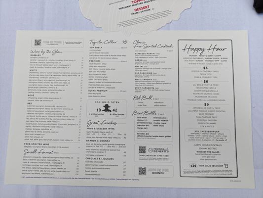 Menu photo 7 STK Steakhouse San Francisco, CA