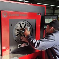 Ac Hydraulics - AC Hydraulics 6-wire crimp machine crimping a 2-inch hose with precision - Heavy-duty hydraulic solutions in Daytona Beach, FL.