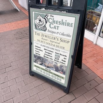 Cheshire Cat - Sign of what they offer - Antiques Near Me - Raleigh, North Carolina