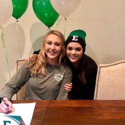 Tutisto - Abbey Kearney (left) signing her commitment to play D1 Volleyball at Eastern Michigan University. Congratulations! Go Eagles!!